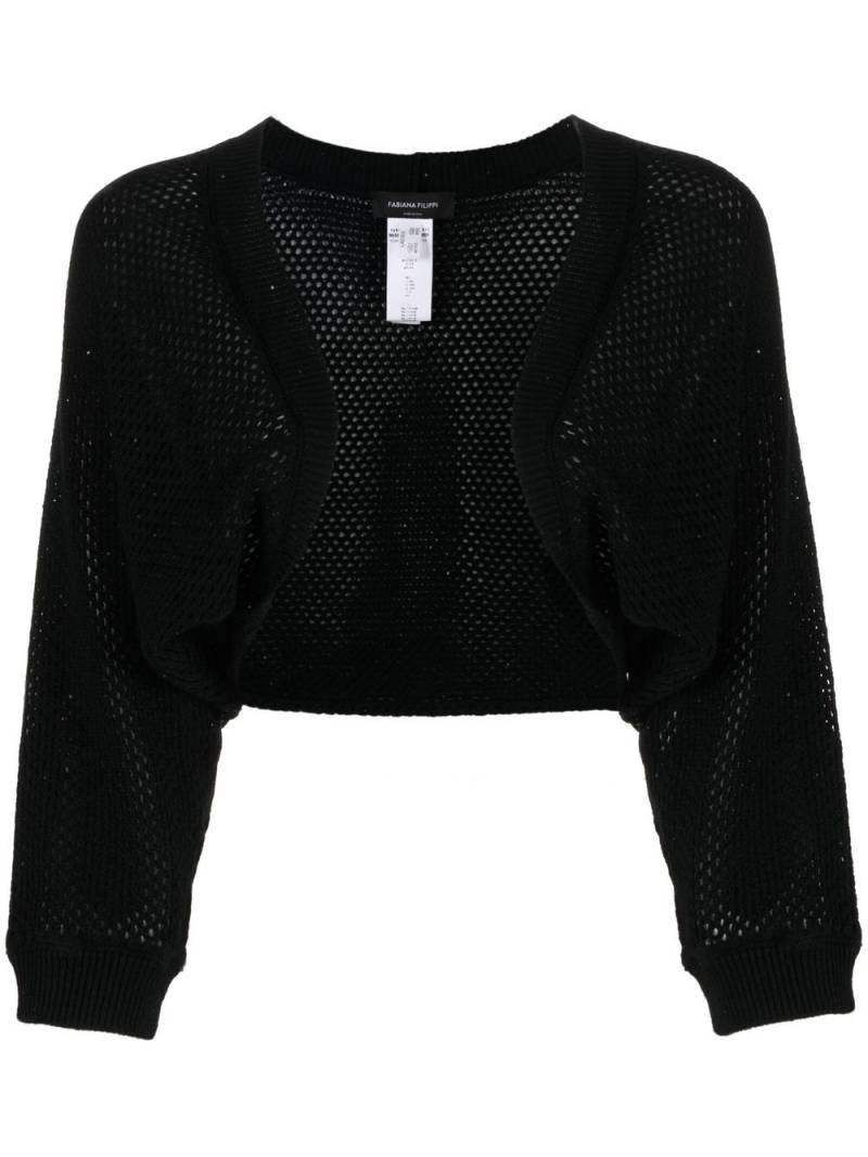 Fabiana Filippi open-knit cropped cardigan - Black von Fabiana Filippi