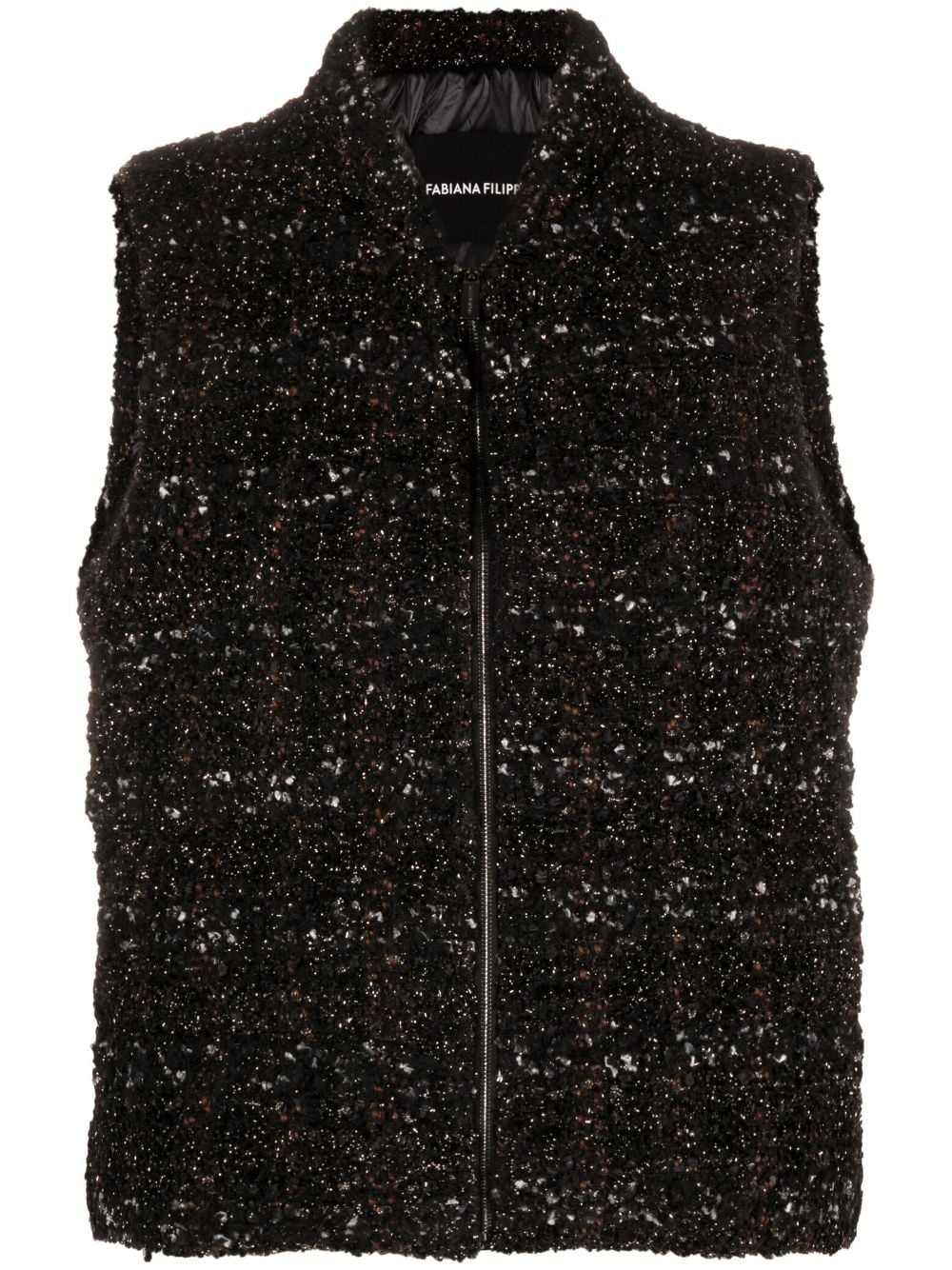 Fabiana Filippi padded bouclé gilet - Black von Fabiana Filippi