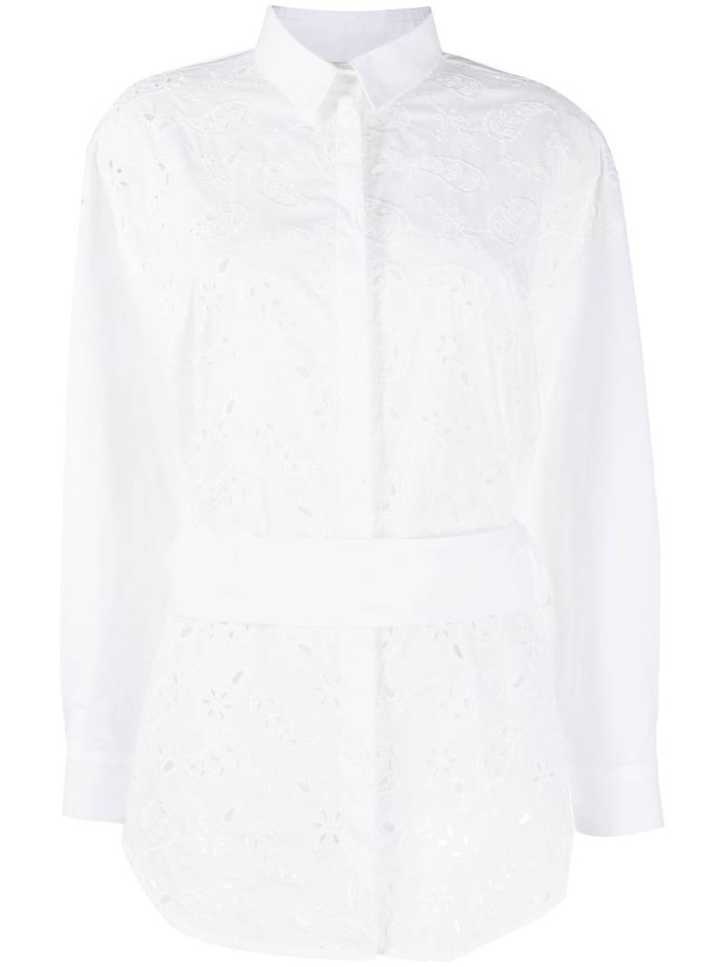 Fabiana Filippi perforated belted-waist shirt - White von Fabiana Filippi