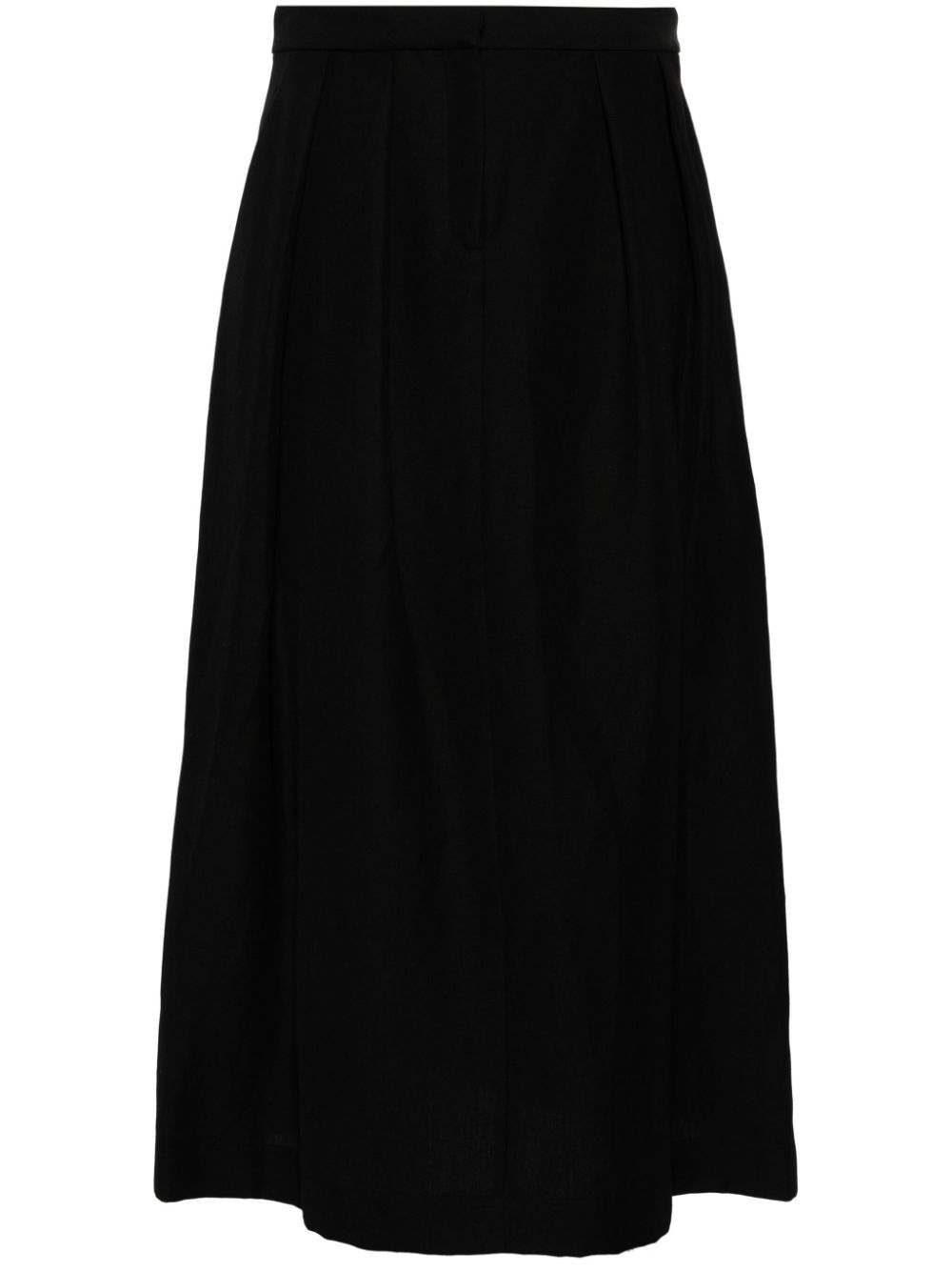 Fabiana Filippi pleat-detail twill midi skirt - Black von Fabiana Filippi