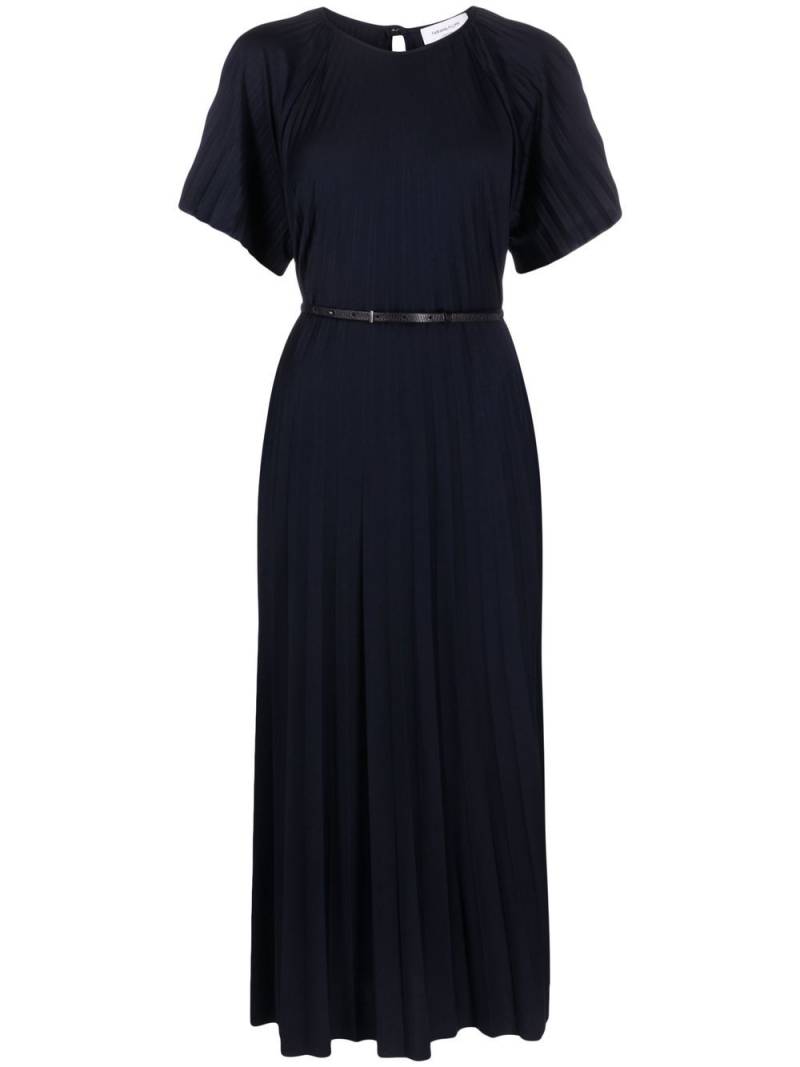 Fabiana Filippi pleated belted midi dress - Blue von Fabiana Filippi