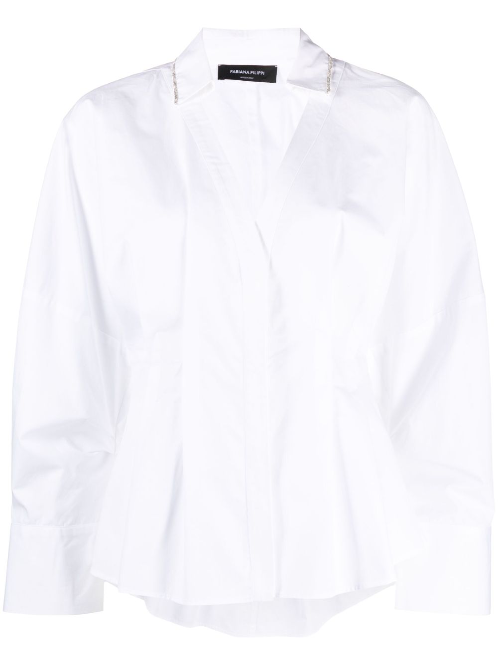 Fabiana Filippi pleated cotton shirt - White von Fabiana Filippi