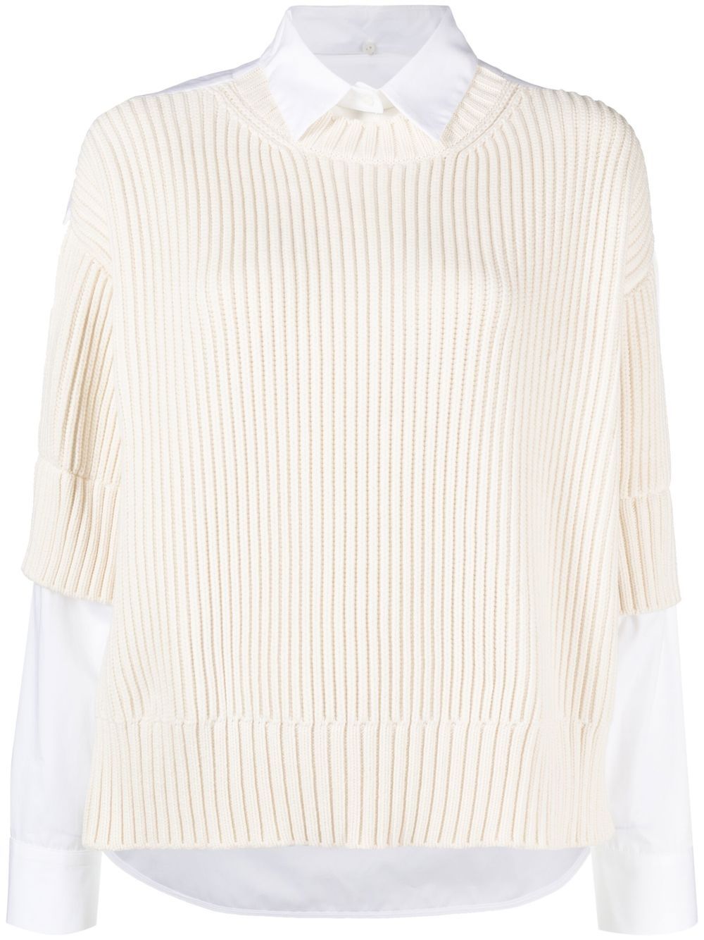 Fabiana Filippi point-collar layered-effect jumper - Neutrals von Fabiana Filippi