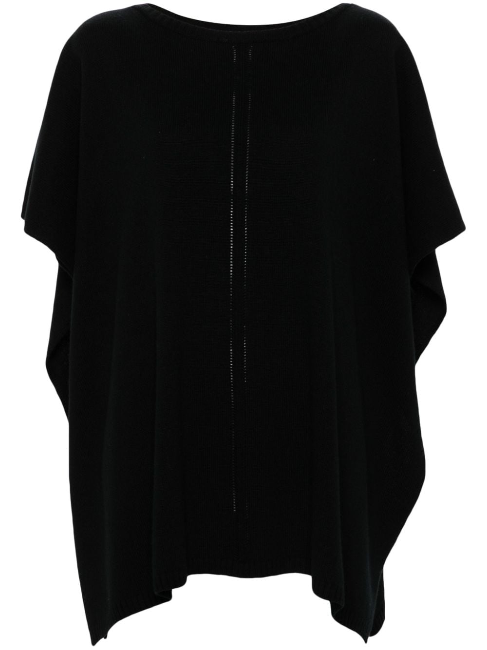 Fabiana Filippi pointelle-knit poncho - Black von Fabiana Filippi