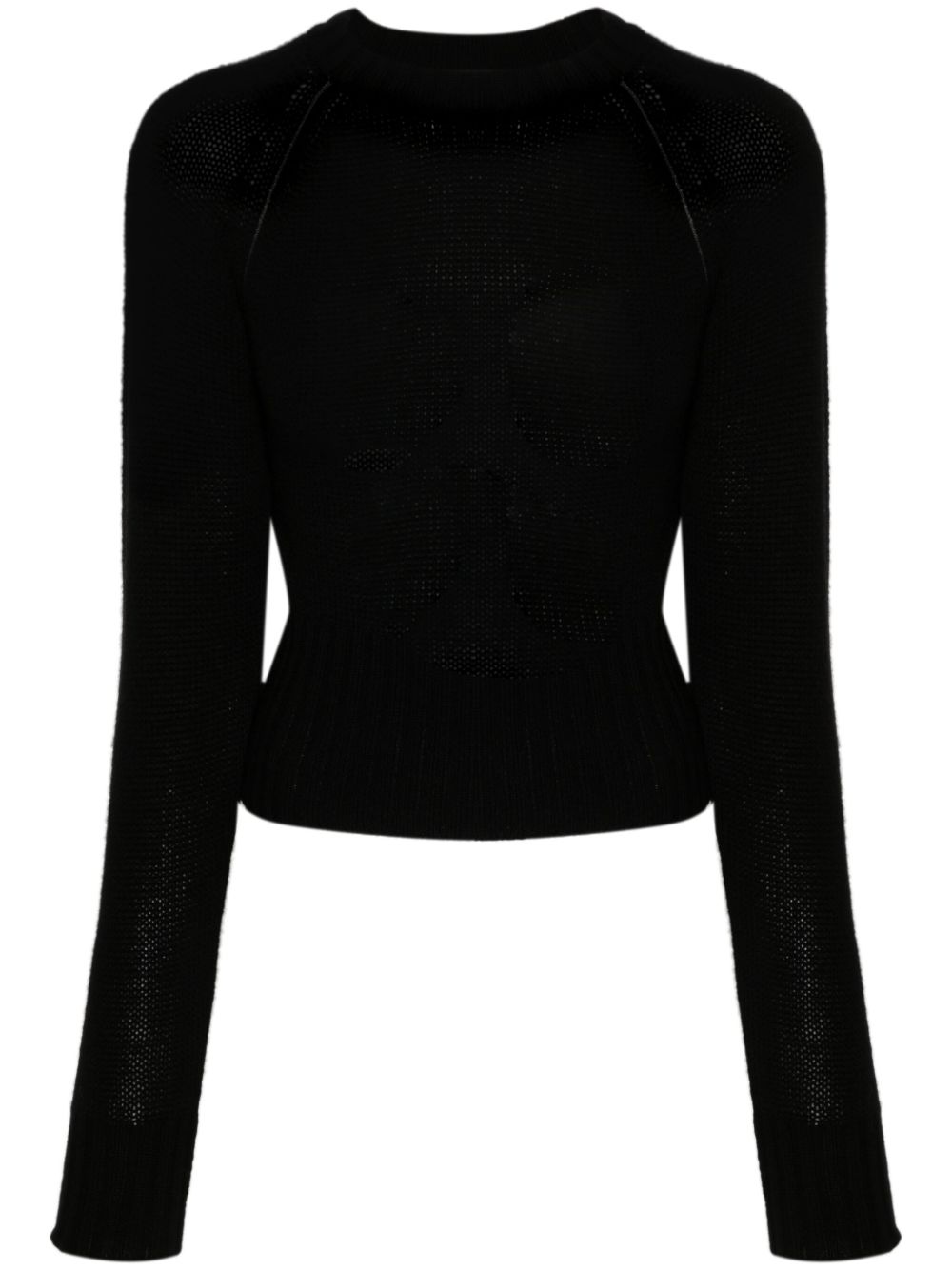 Fabiana Filippi raglan-sleeves trimmed jumper - Black von Fabiana Filippi