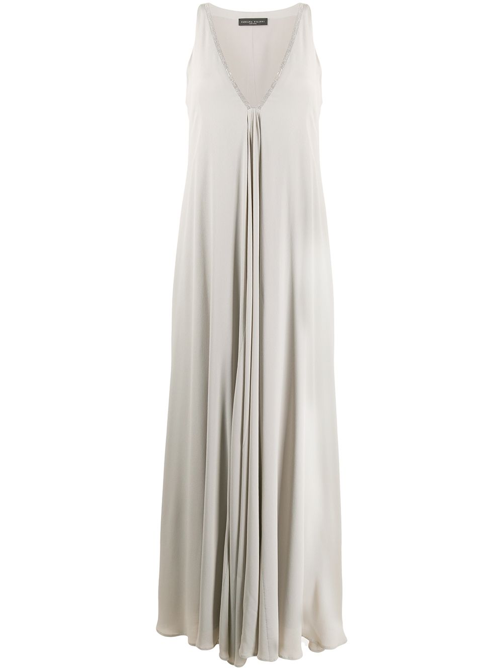 Fabiana Filippi rhinestone neckline sleeveless gown - Neutrals von Fabiana Filippi