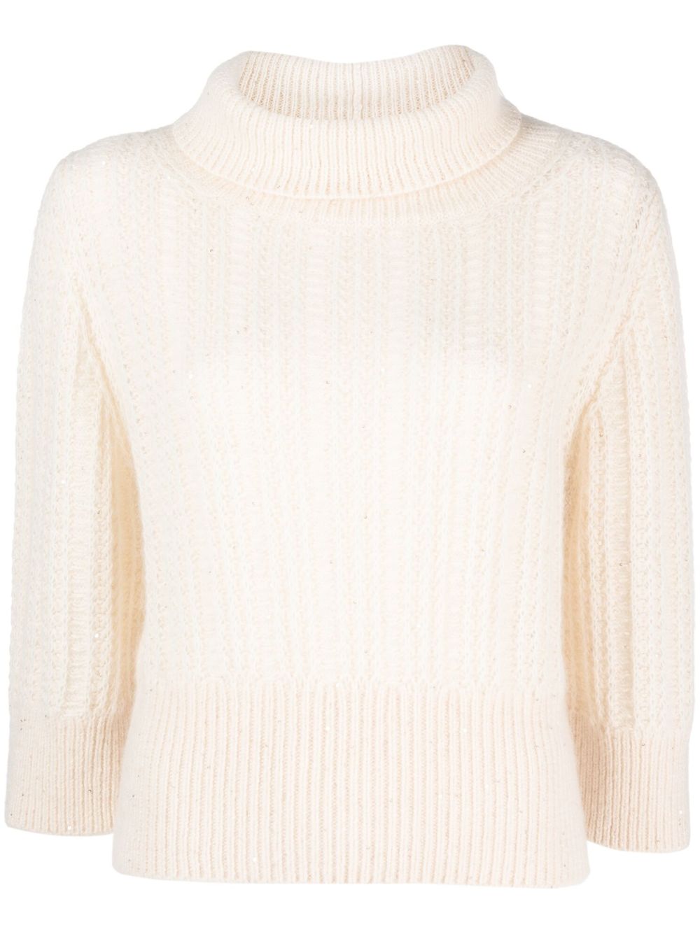 Fabiana Filippi ribbed-edge roll-neck jumper - Neutrals von Fabiana Filippi