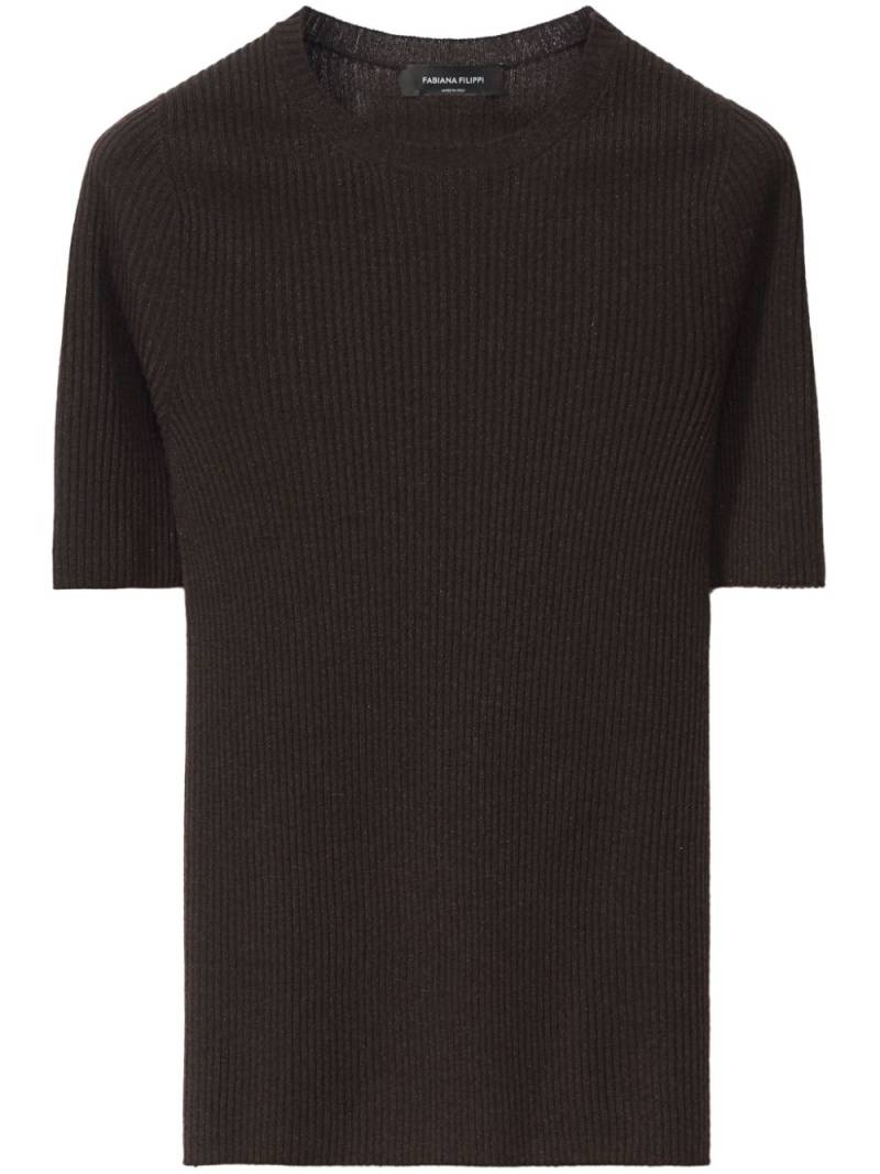 Fabiana Filippi ribbed-knit t-shirt - Brown von Fabiana Filippi