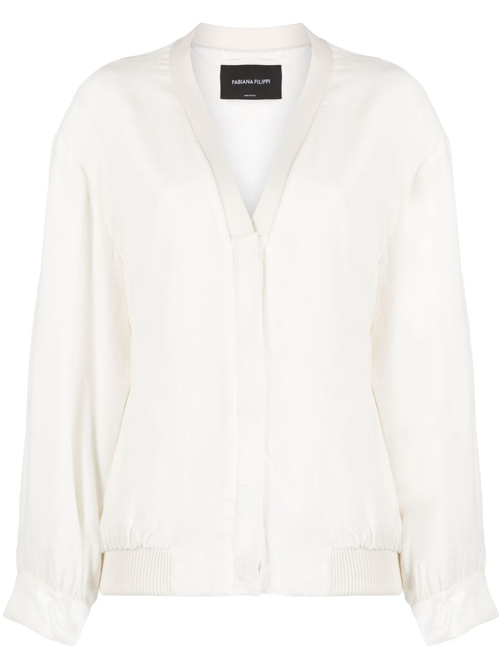 Fabiana Filippi ribbed-trim tweed jacket - White von Fabiana Filippi