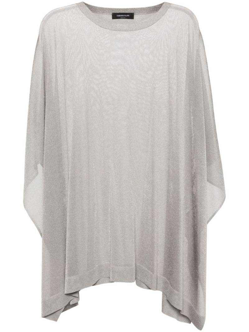 Fabiana Filippi semi-sheer knitted cape - Grey von Fabiana Filippi