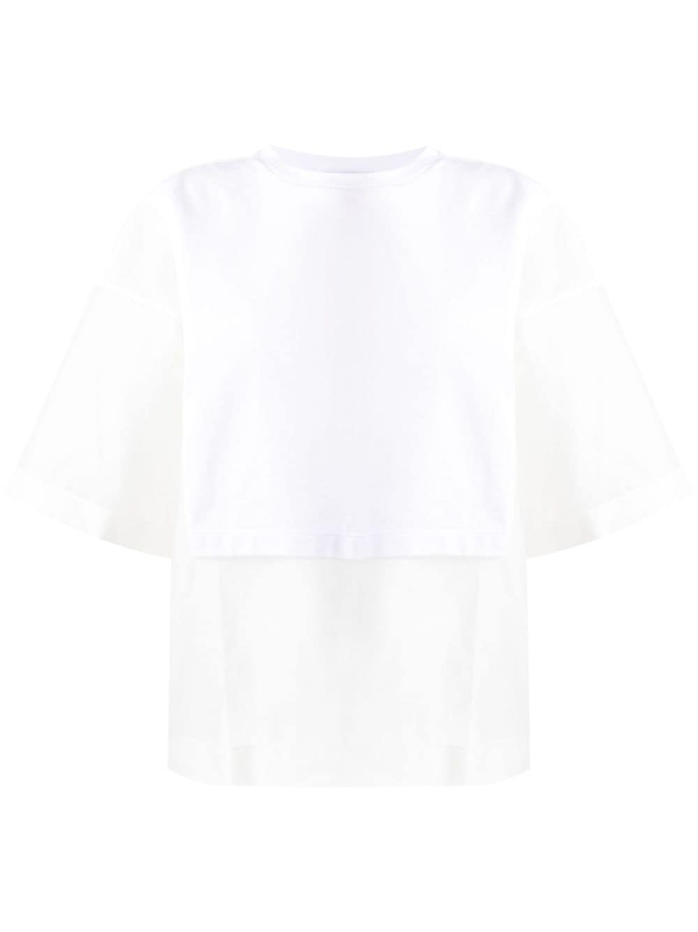 Fabiana Filippi semi-sheer panelled cotton T-shirt - White von Fabiana Filippi