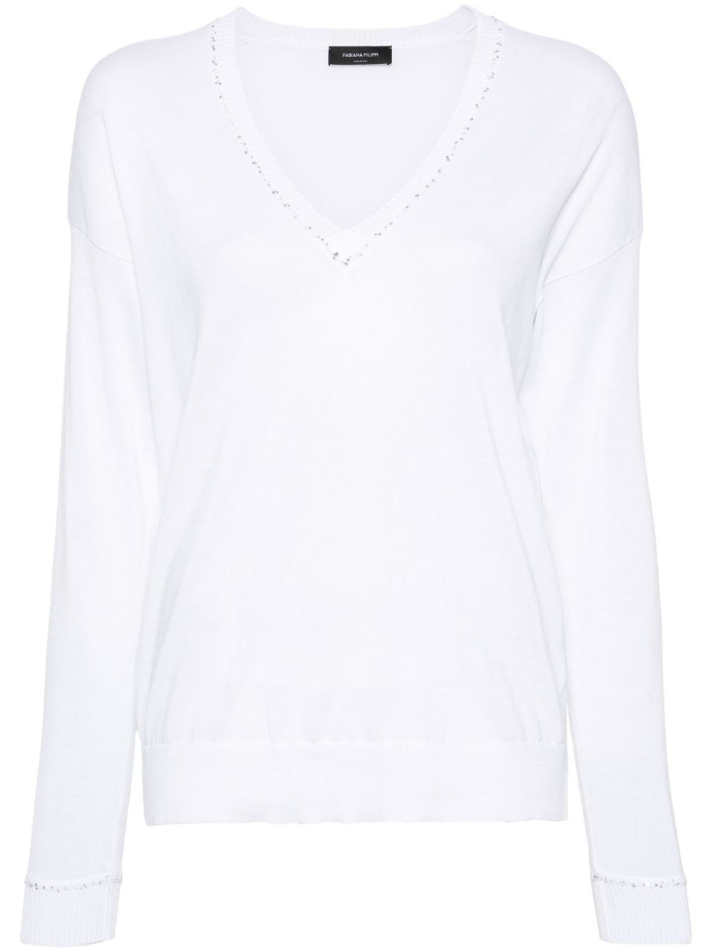 Fabiana Filippi sequin-detail cotton jumper - White von Fabiana Filippi