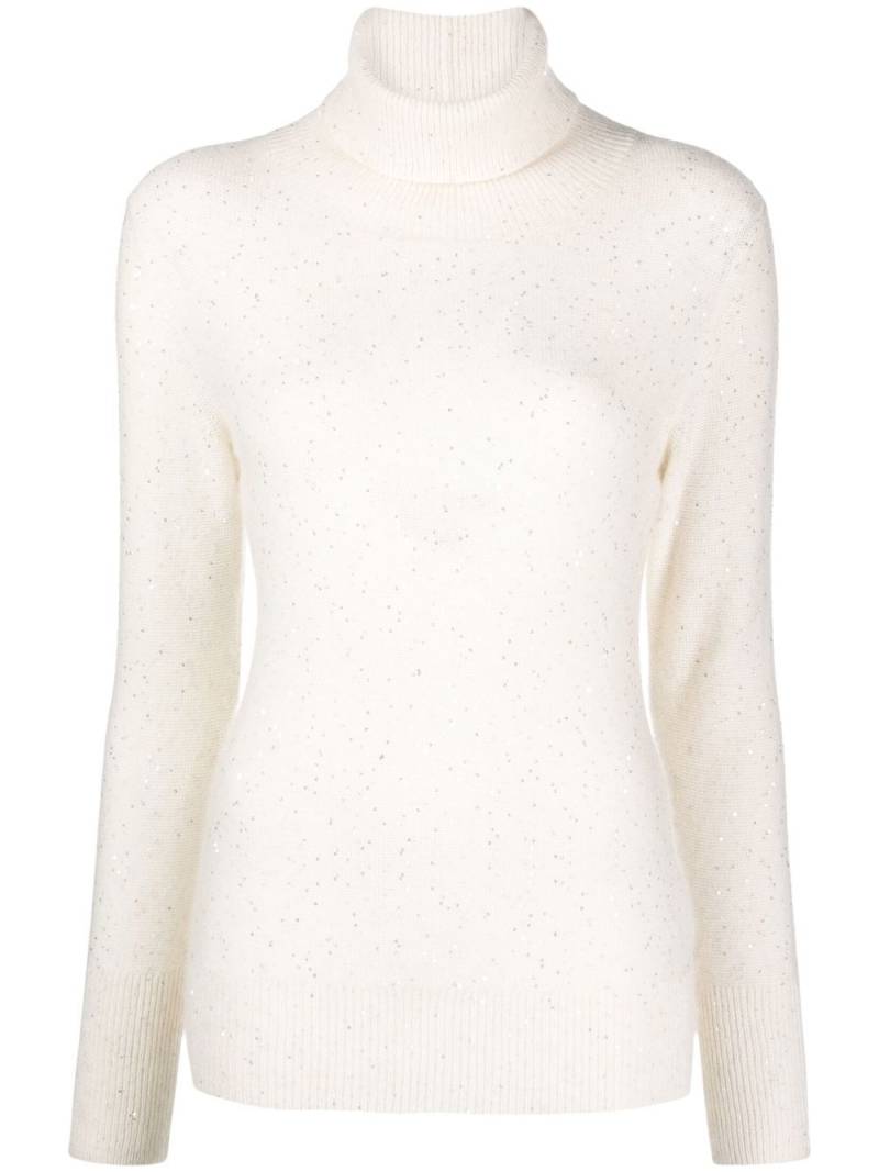 Fabiana Filippi sequin detail roll neck jumper - Neutrals von Fabiana Filippi