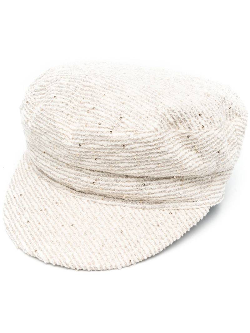 Fabiana Filippi sequin-detailed baker boy hat - Neutrals von Fabiana Filippi