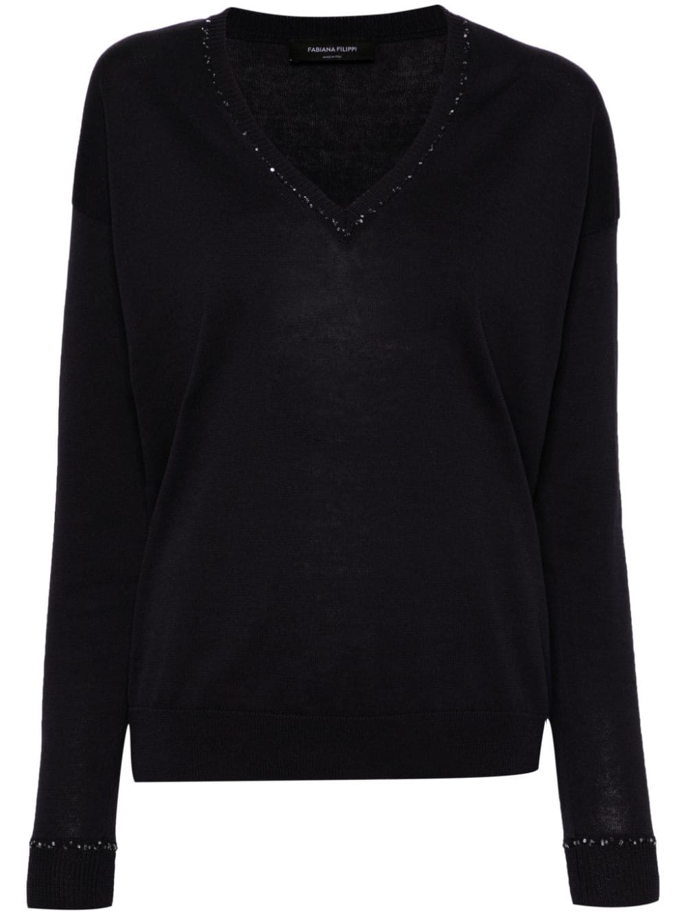 Fabiana Filippi sequin-detailed fine-knit jumper - Blue von Fabiana Filippi