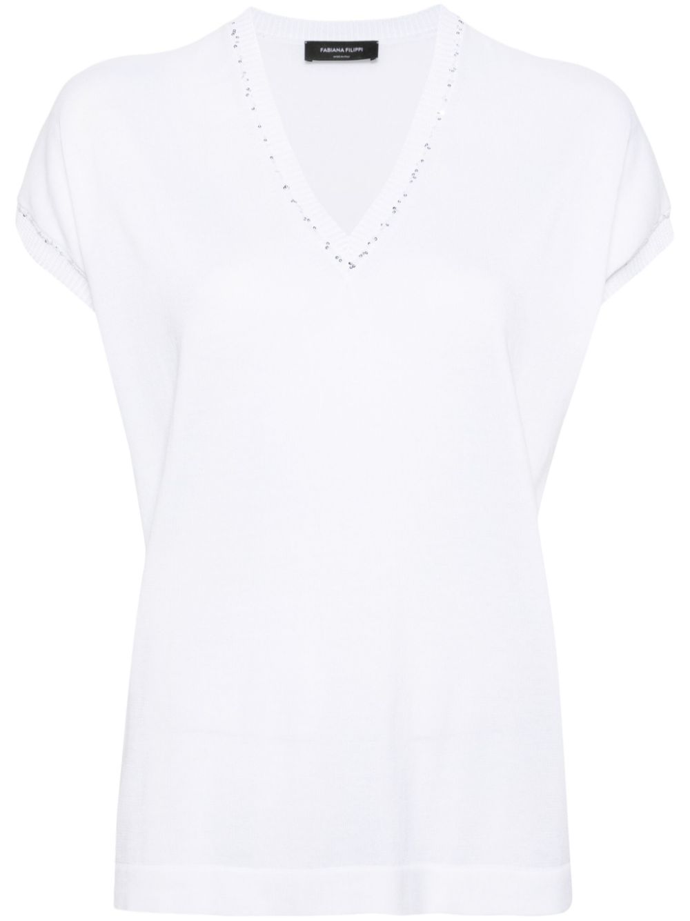 Fabiana Filippi sequin-detailing short-sleeve jumper - White von Fabiana Filippi