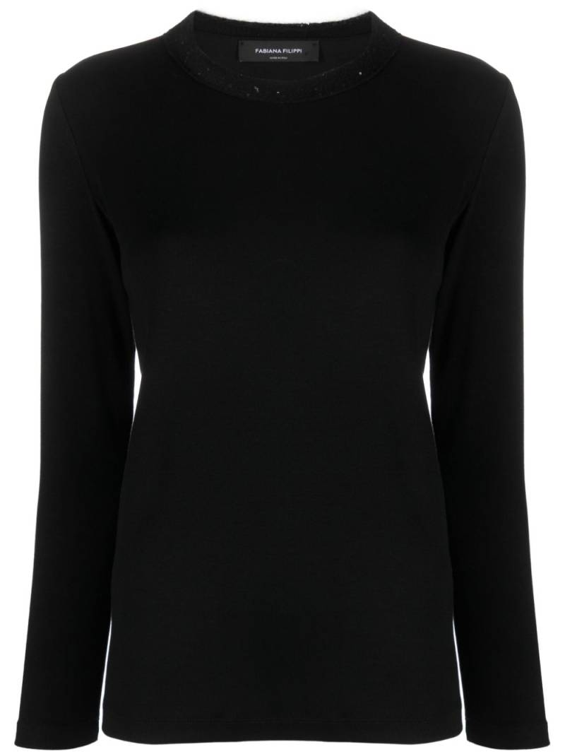 Fabiana Filippi sequin-embellished collar jumper - Black von Fabiana Filippi