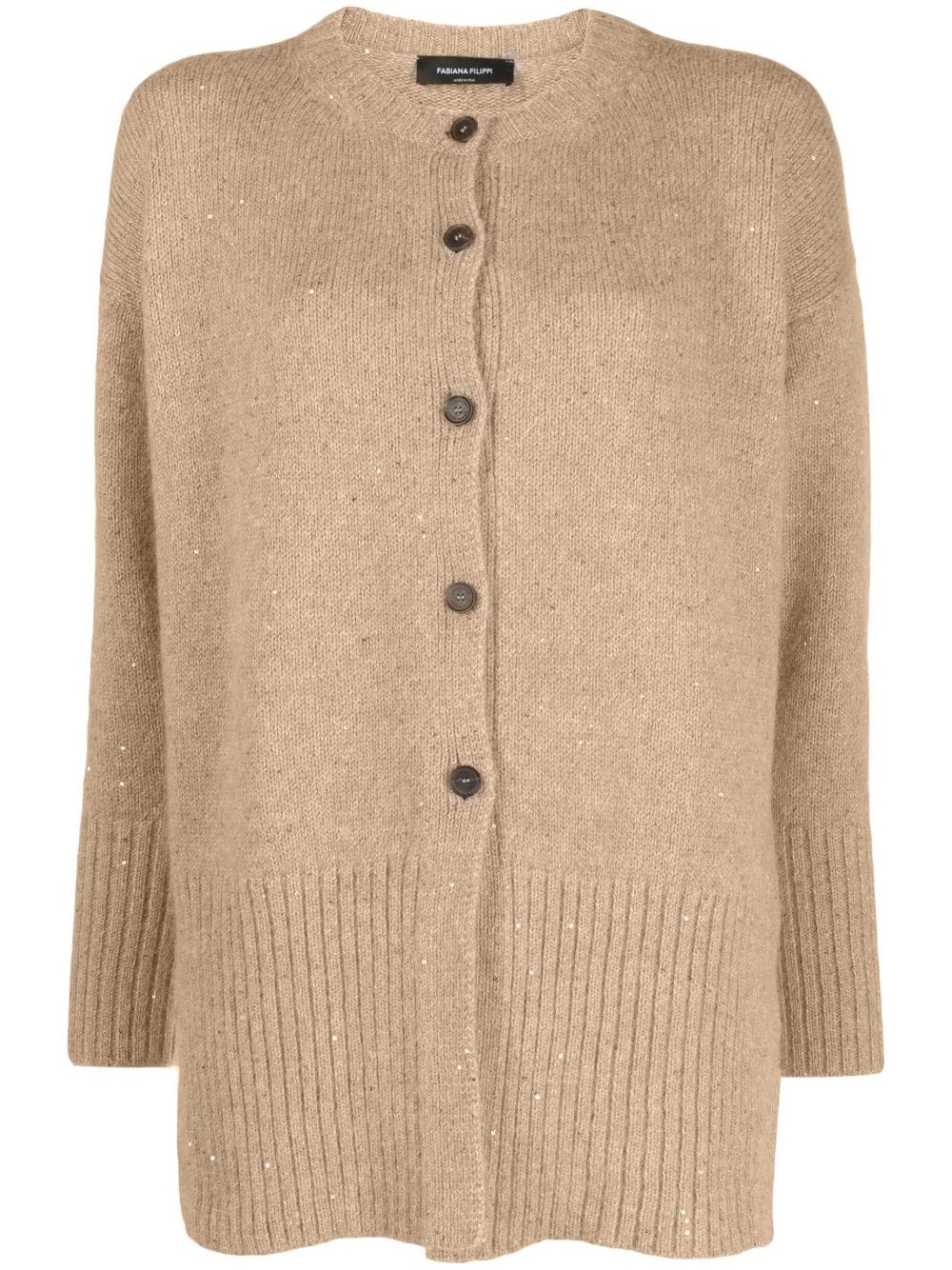 Fabiana Filippi sequin-embellished knitted cardigan - Neutrals von Fabiana Filippi