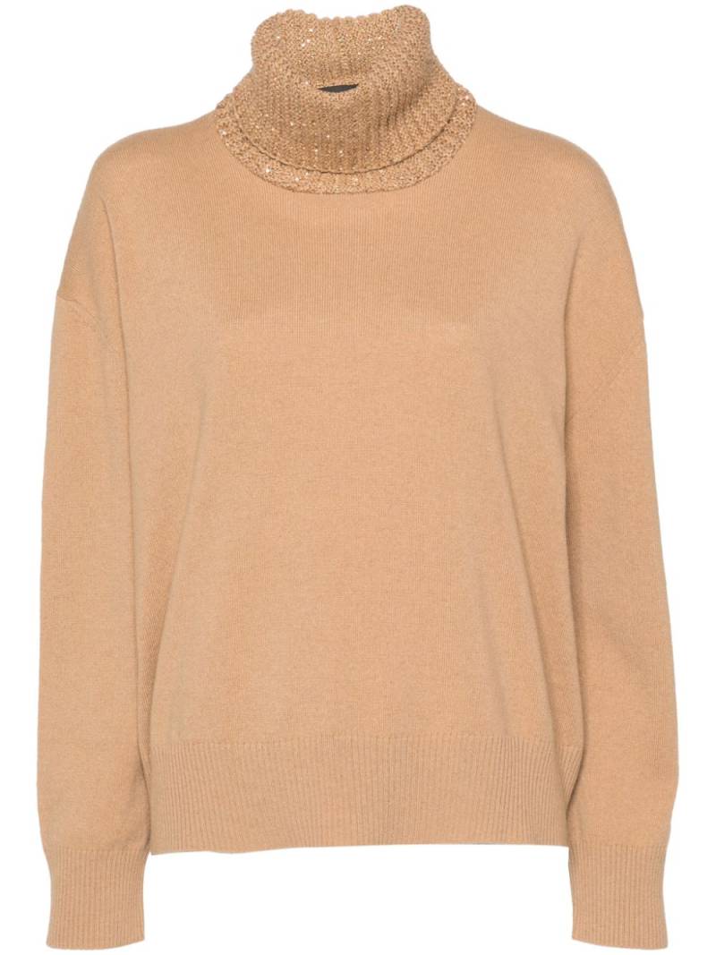 Fabiana Filippi sequin-embellished knitted jumper - Neutrals von Fabiana Filippi