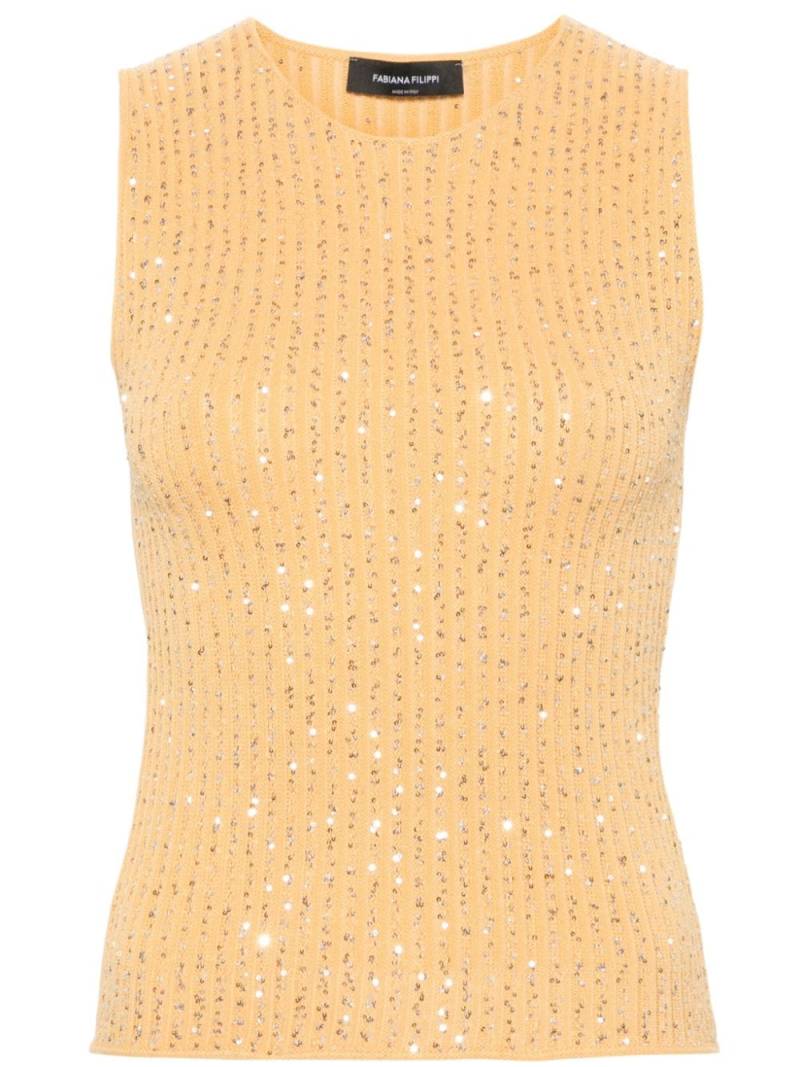 Fabiana Filippi sequin-embellished tank top - Yellow von Fabiana Filippi