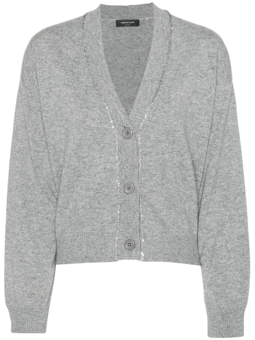 Fabiana Filippi sequin-embellished virgin wool blend cardigan - Grey von Fabiana Filippi