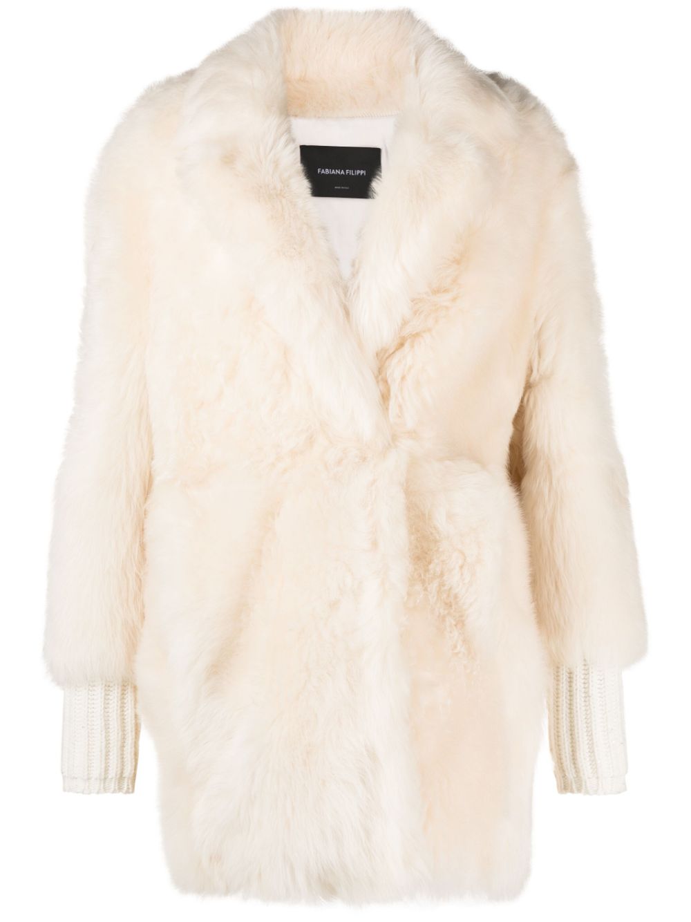 Fabiana Filippi single-breasted faux-fur coat - Neutrals von Fabiana Filippi