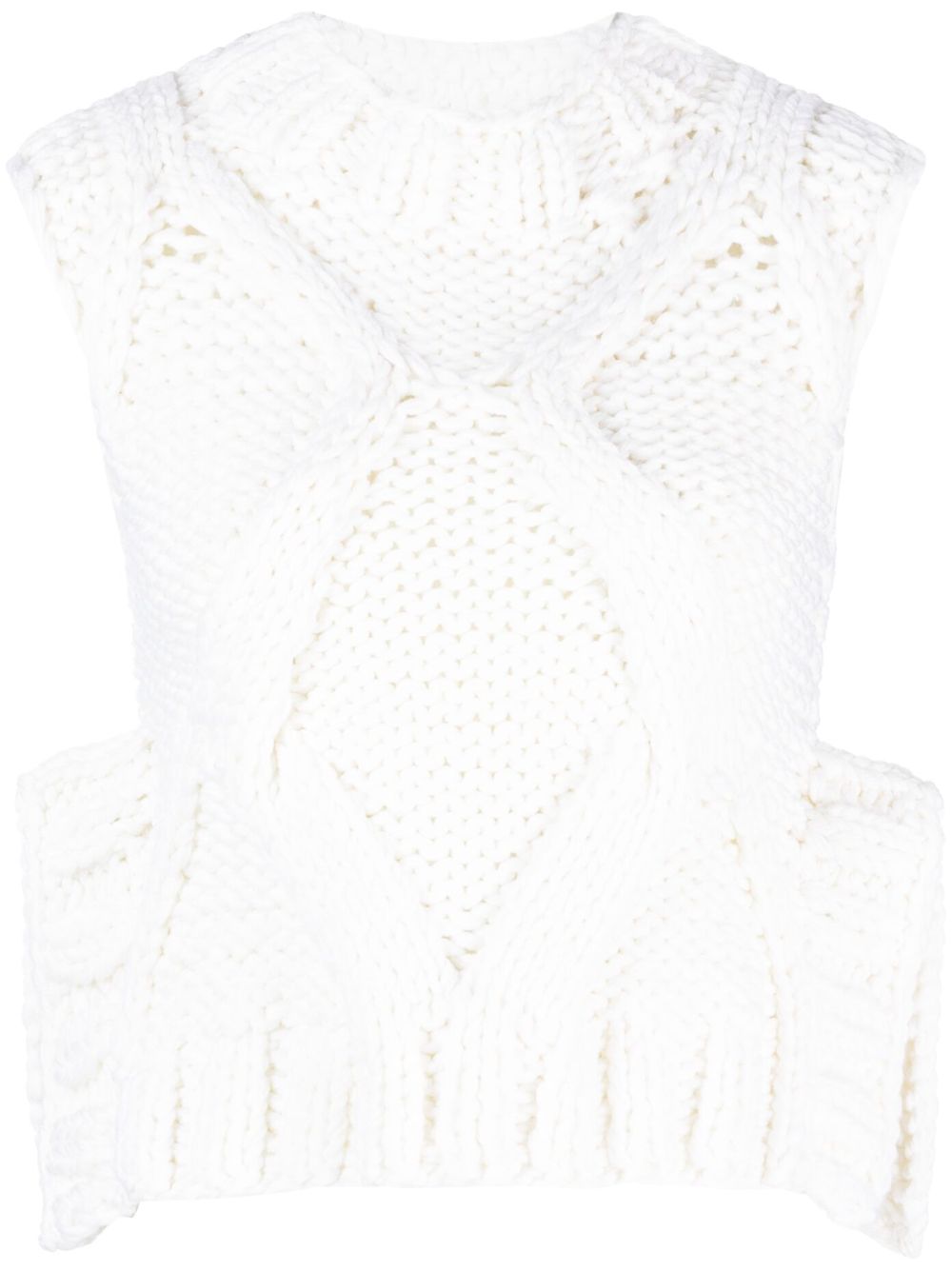 Fabiana Filippi sleeveless wool knitted top - White von Fabiana Filippi