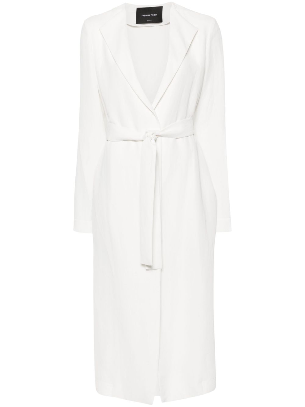 Fabiana Filippi spread-collar belted coat - White von Fabiana Filippi