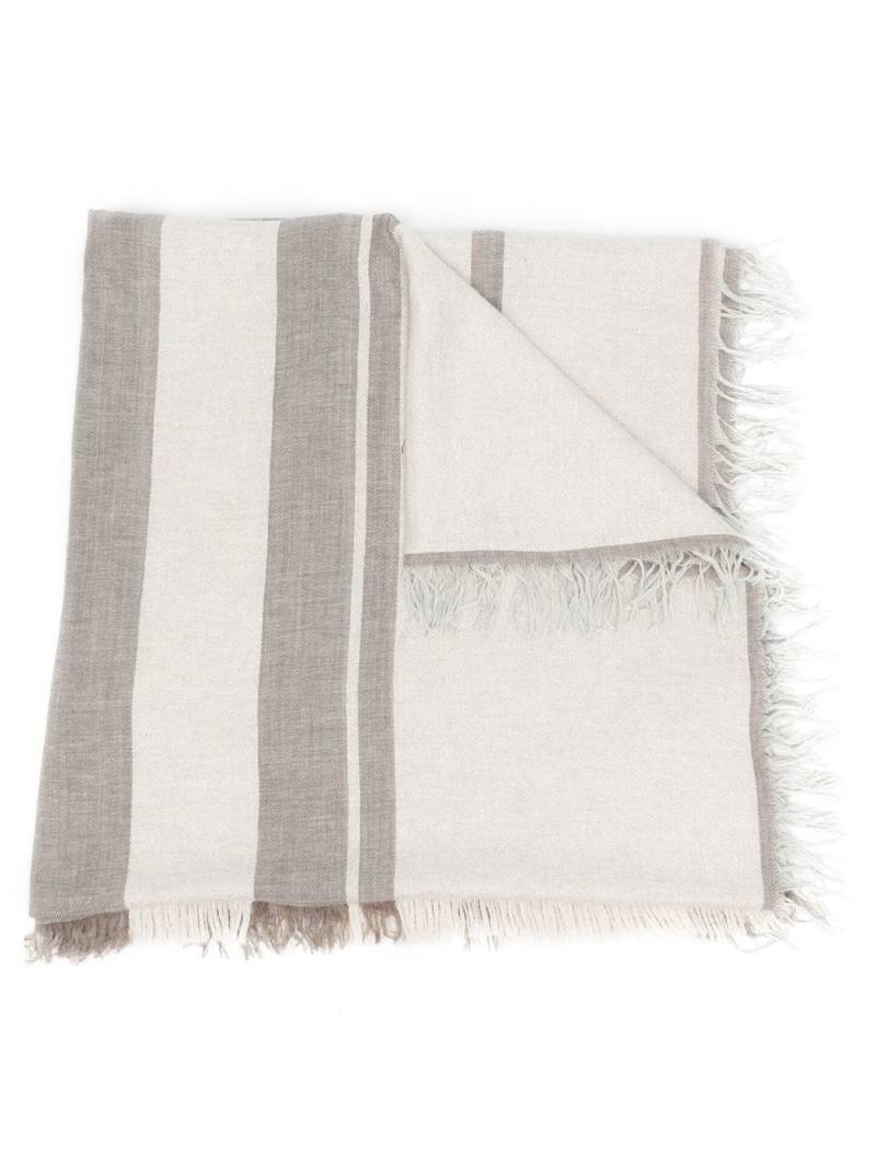 Fabiana Filippi striped frayed-hem scarf - Neutrals von Fabiana Filippi