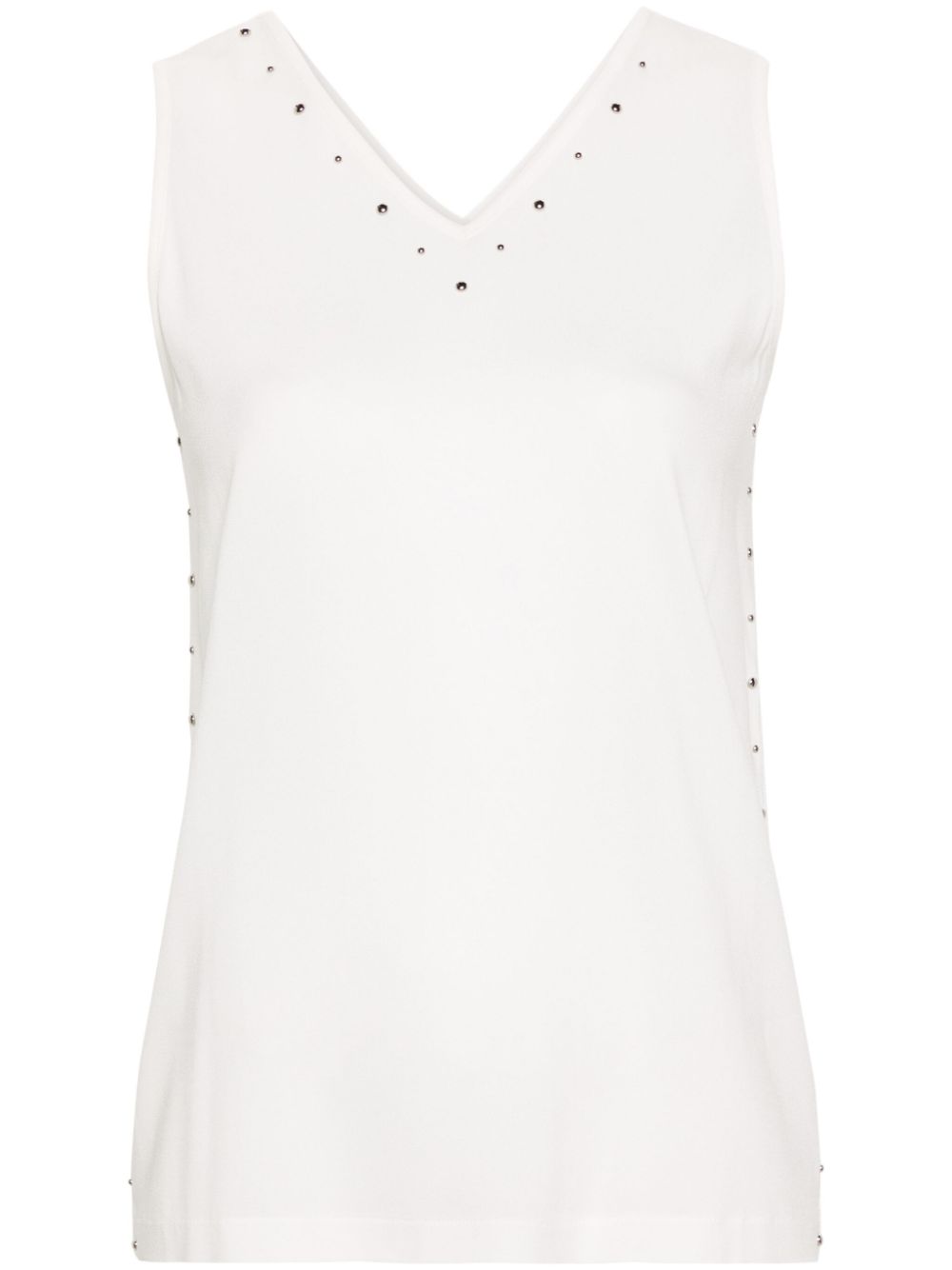 Fabiana Filippi studed V-neck crepe blouse - White von Fabiana Filippi