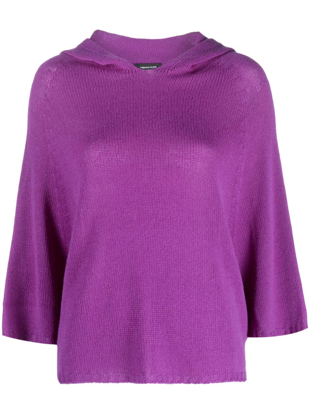 Fabiana Filippi three-quarter sleeved hooded jumper - Purple von Fabiana Filippi