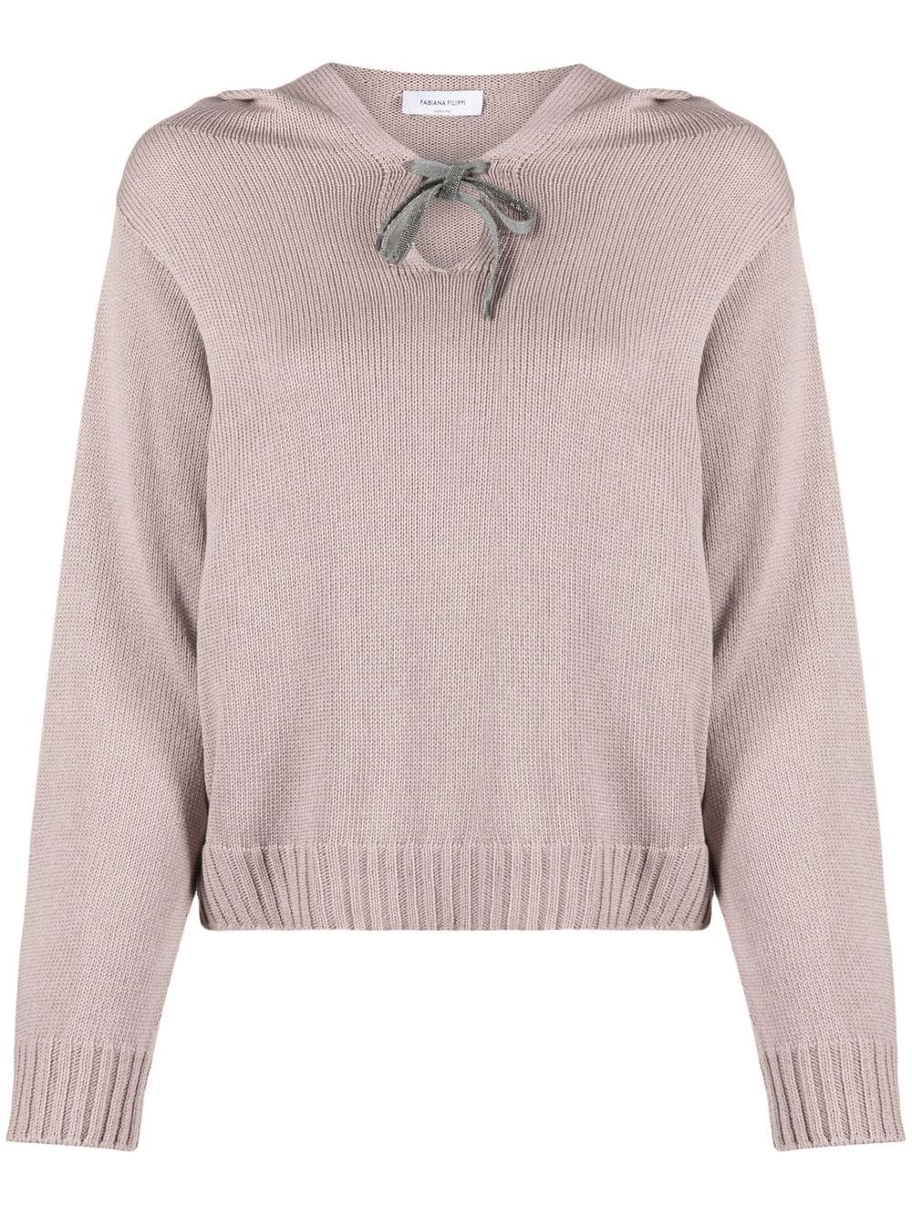 Fabiana Filippi tie-fastened cotton jumper - Neutrals von Fabiana Filippi