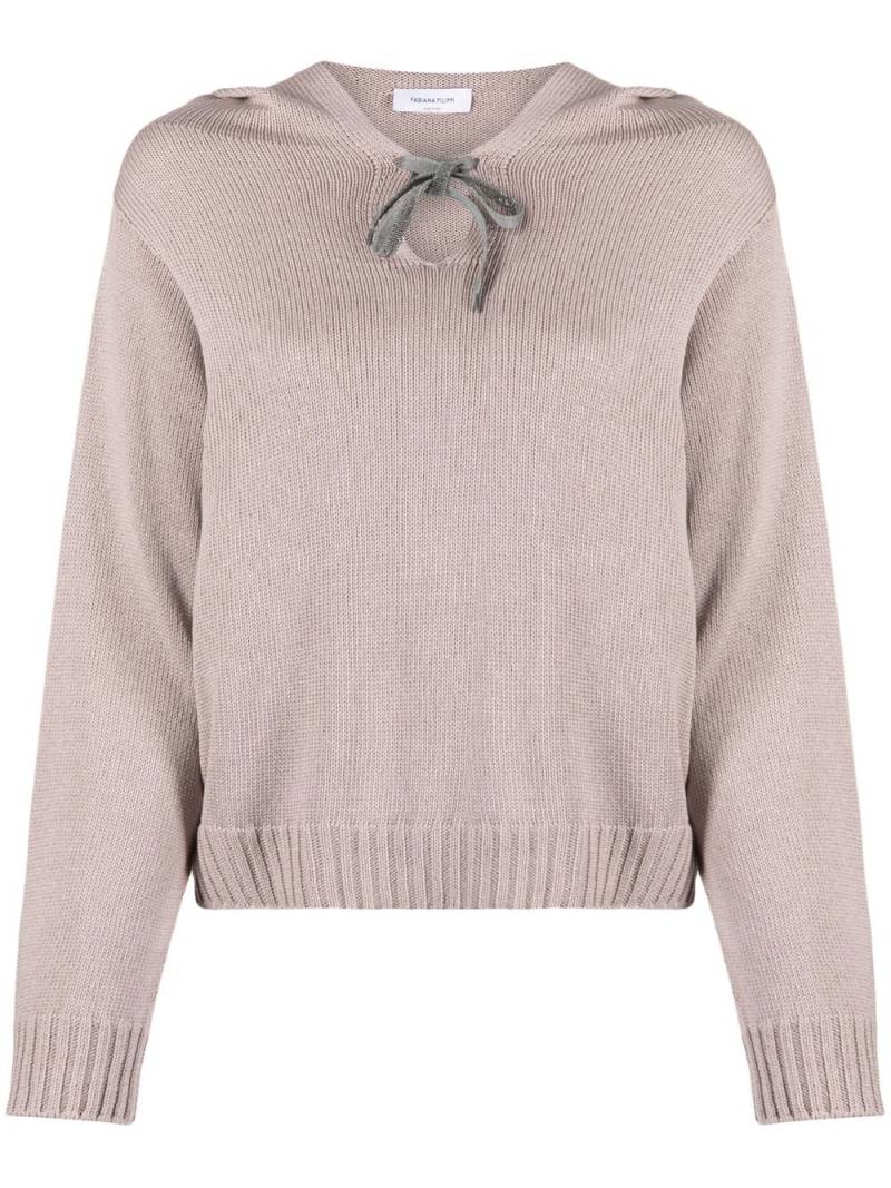 Fabiana Filippi tie-fastened cotton jumper - Neutrals von Fabiana Filippi