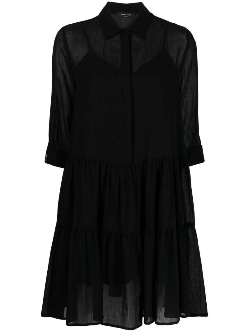 Fabiana Filippi tiered cotton shirt dress - Black von Fabiana Filippi