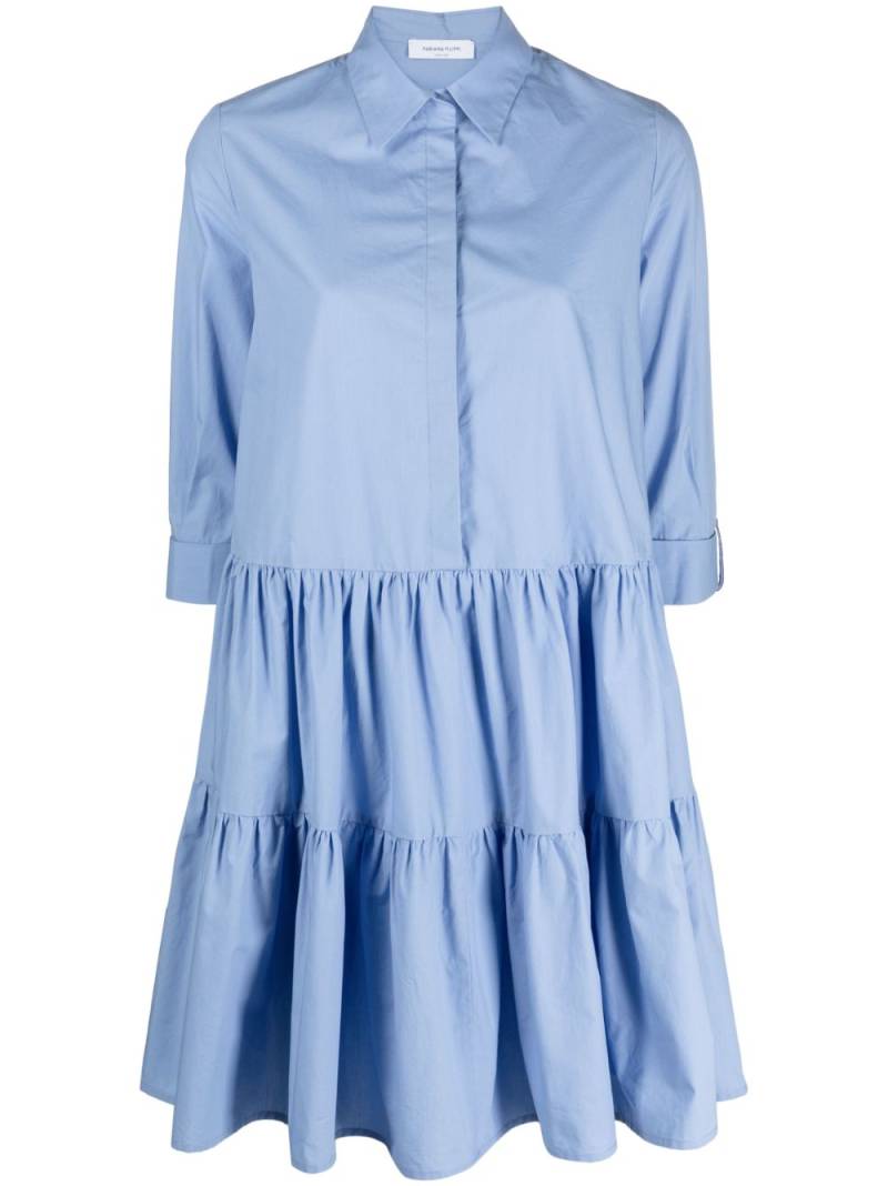 Fabiana Filippi tiered cotton shirt dress - Blue von Fabiana Filippi