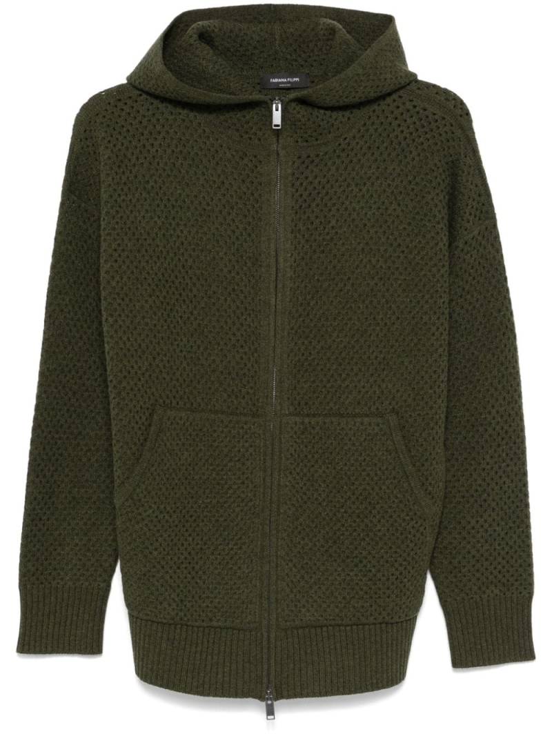 Fabiana Filippi zip-up knitted hoodie - Green von Fabiana Filippi