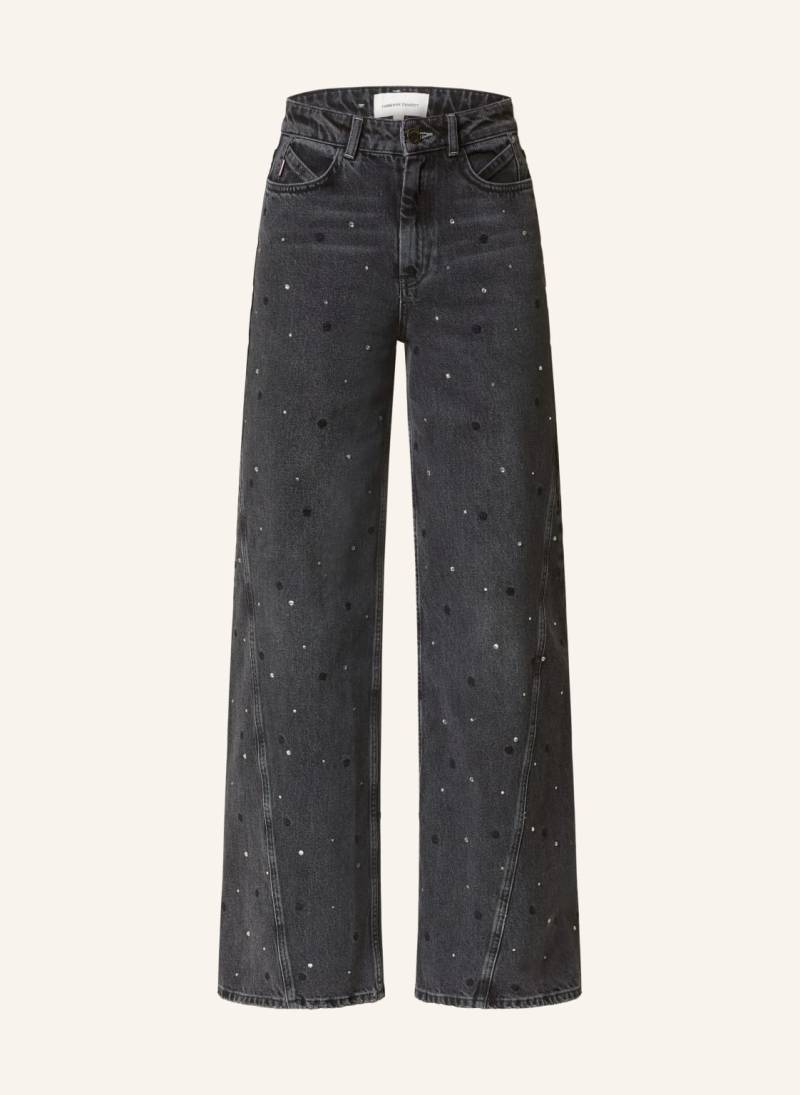 Fabienne Chapot Straight Jeans Bonnie Wide Mit Stickereien Und Schmucksteinen grau von Fabienne Chapot