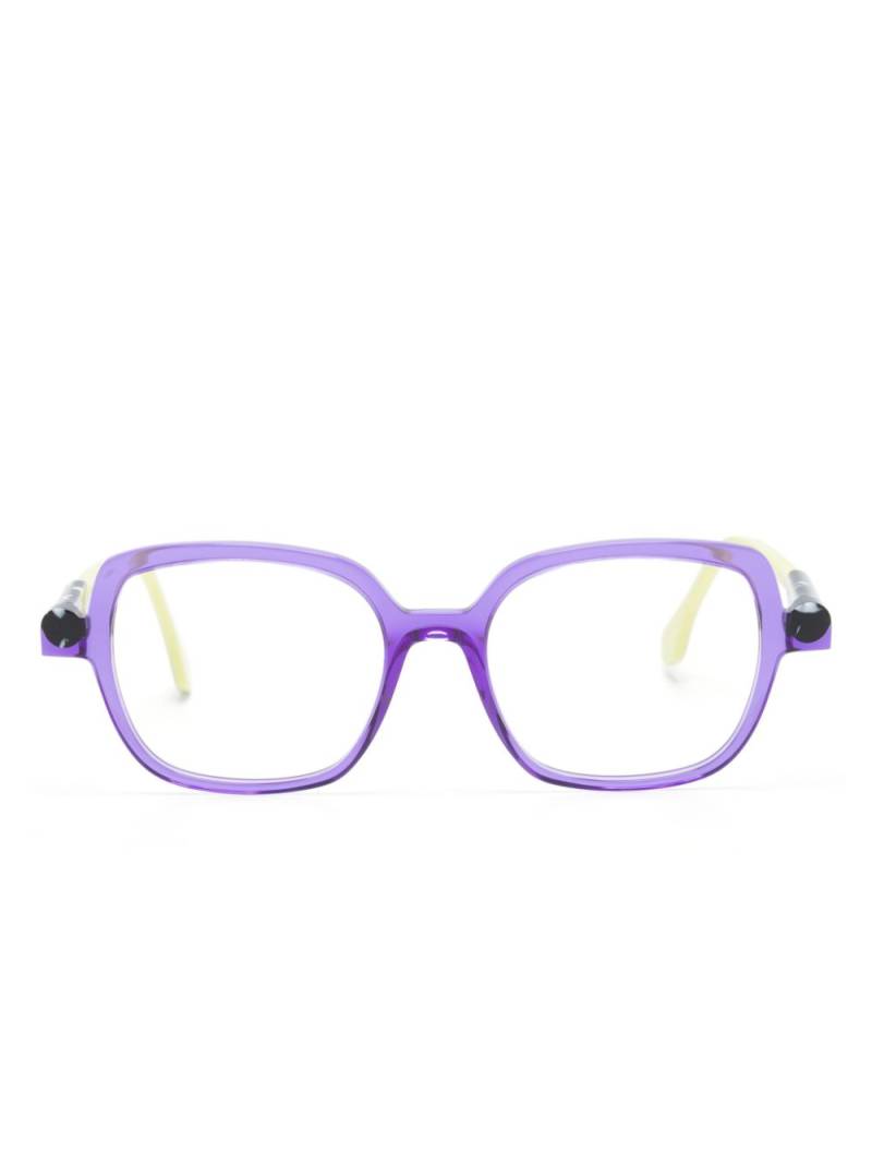 Face À Face logo-print rectangle-frame glasses - Purple von Face À Face