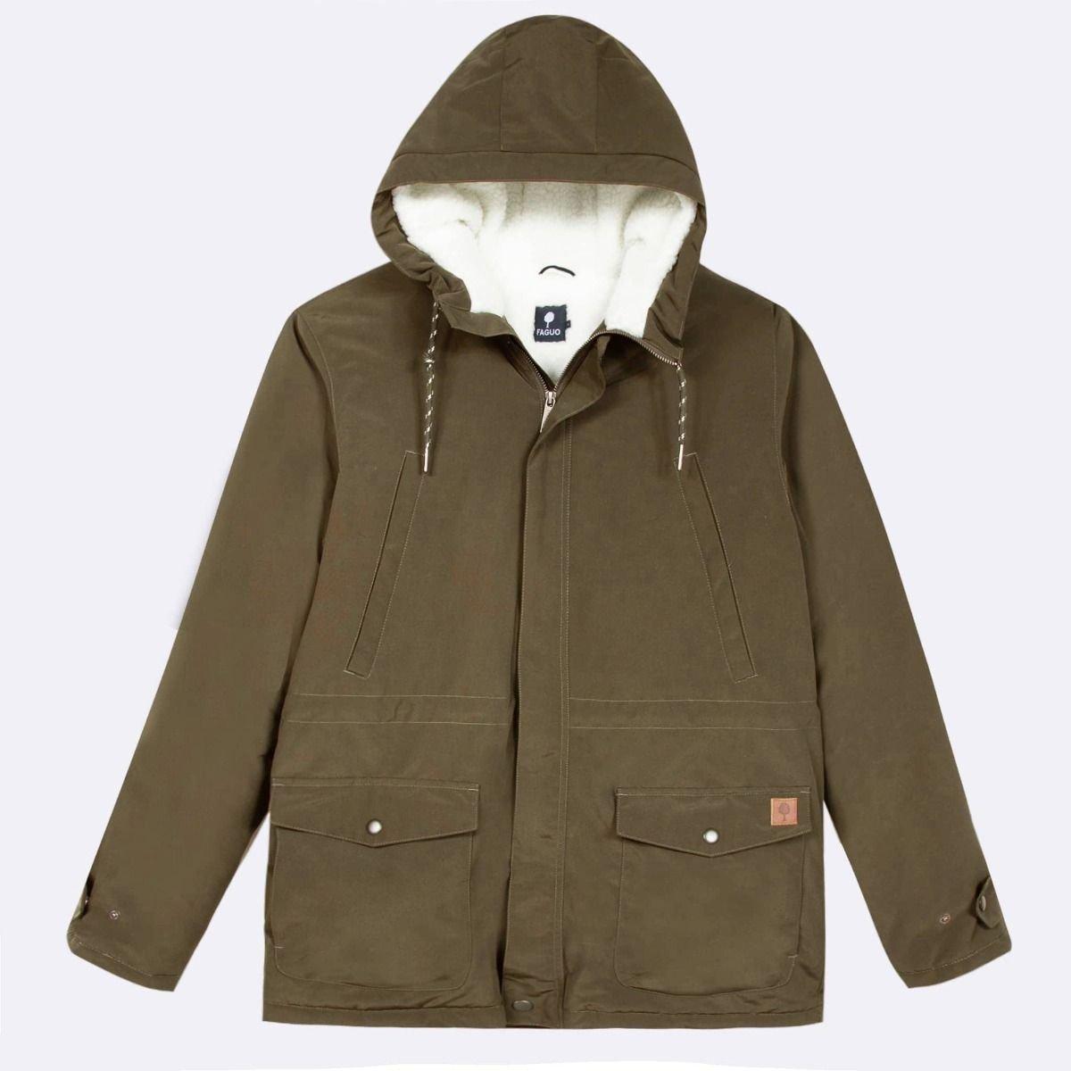 Vernon Parka Syn Wov-l Damen Khaki L von Faguo