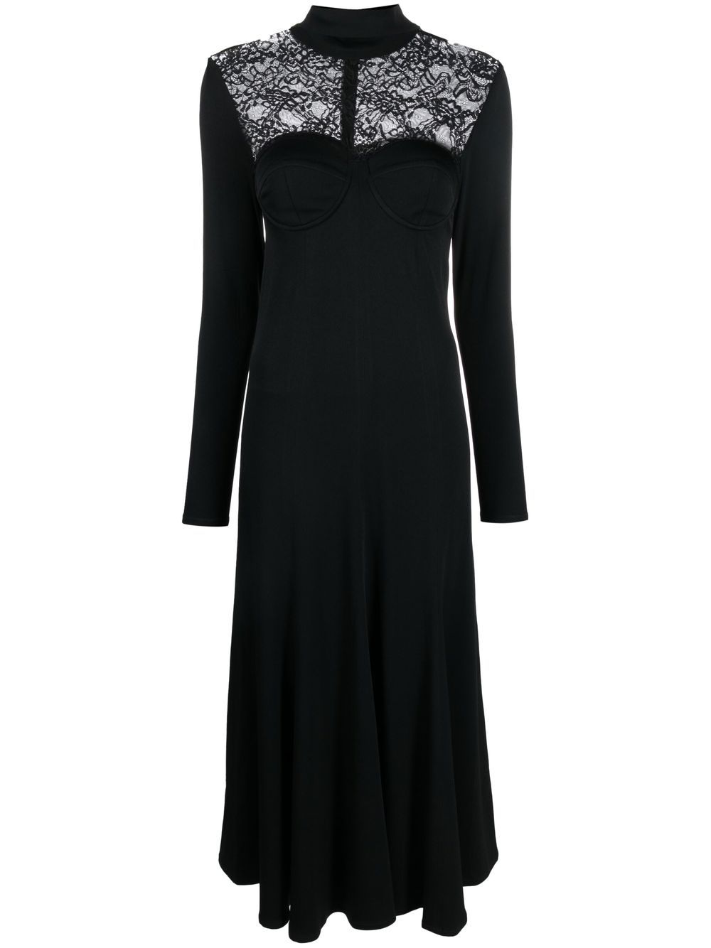 Faith Connexion lace-trim long-sleeved maxi dress - Black von Faith Connexion