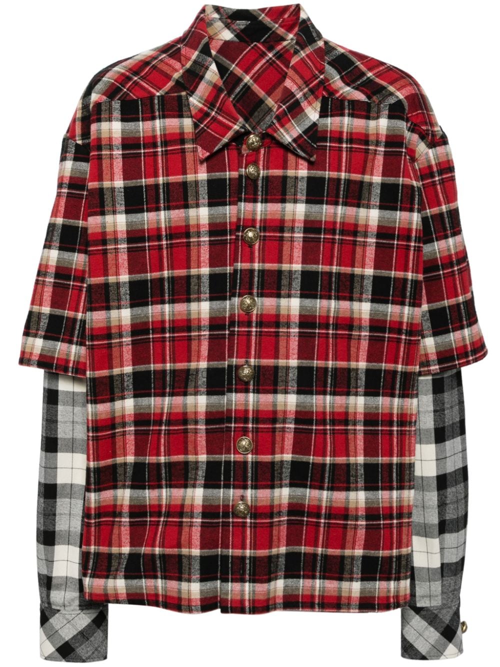 Faith Connexion layered plaid-print flannel shirt von Faith Connexion