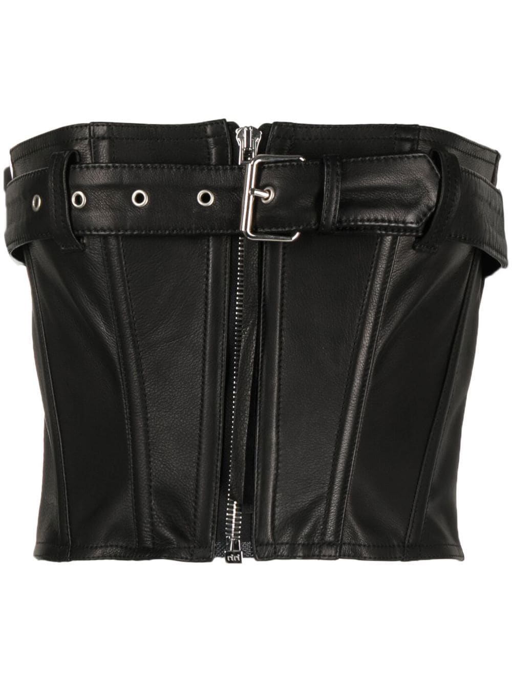 Faith Connexion leather belted corset top - Black von Faith Connexion