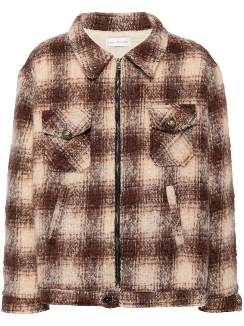 Faith Connexion plaid check-print tweed jacket - Brown von Faith Connexion