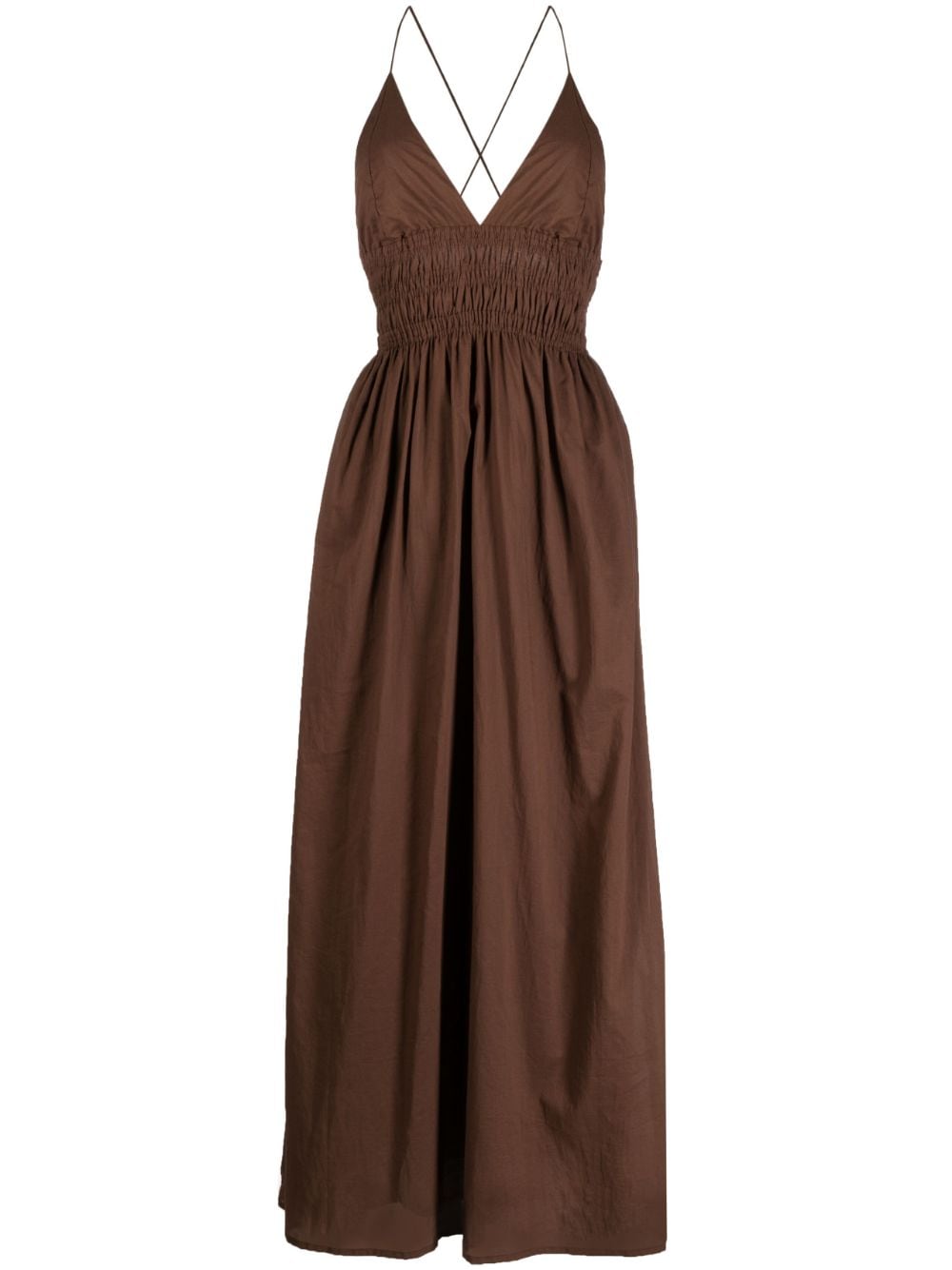 Faithfull the Brand Bisetta V-neck sleeveless maxi dress - Brown von Faithfull the Brand