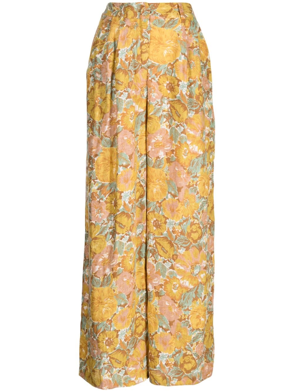 Faithfull the Brand Circa floral-print linen trousers - Yellow von Faithfull the Brand