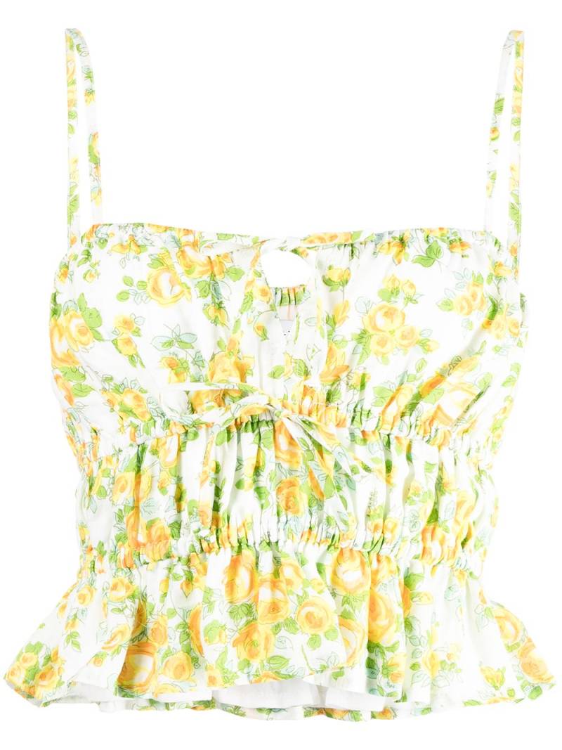 Faithfull the Brand Oracia floral-print gathered top - Yellow von Faithfull the Brand