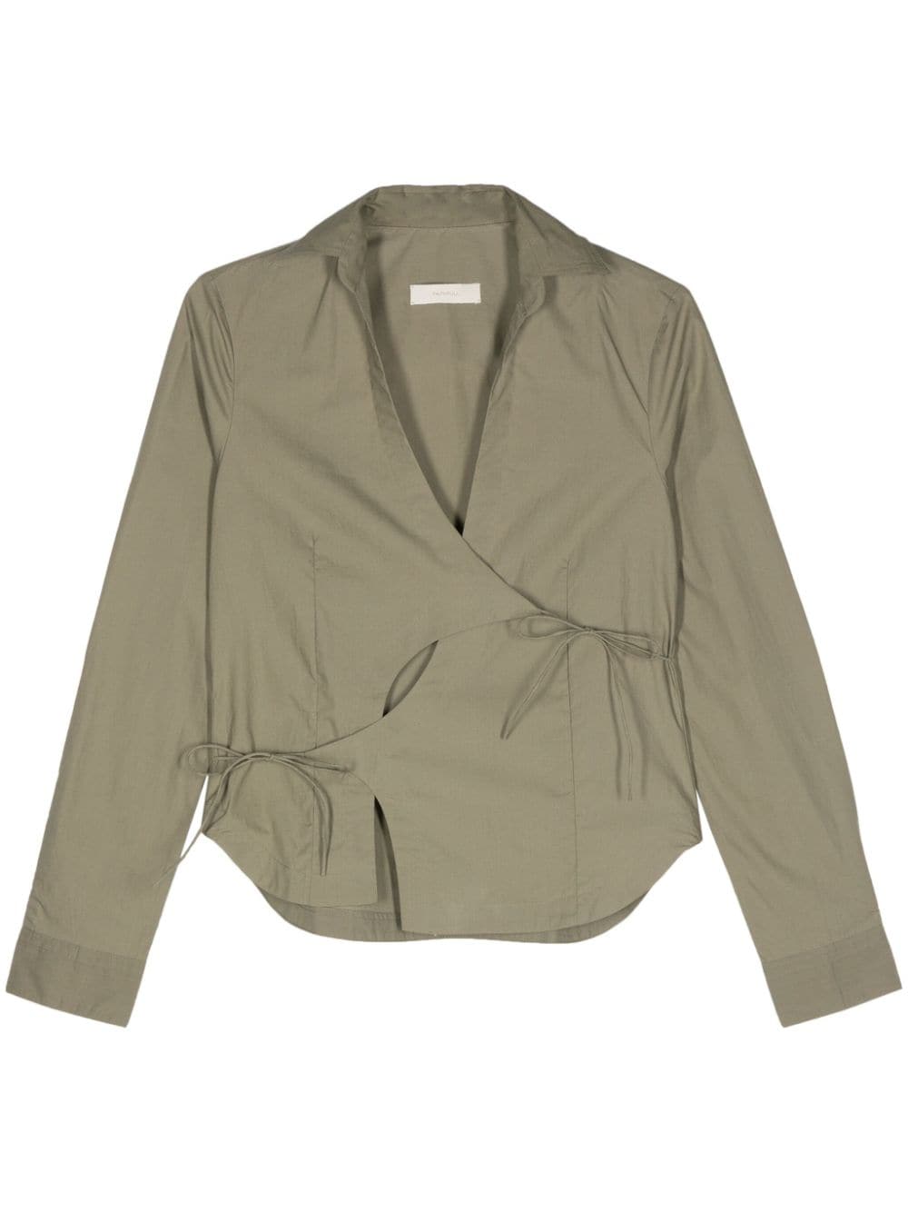 Faithfull the Brand tied cut out-detailed shirt - Green von Faithfull the Brand