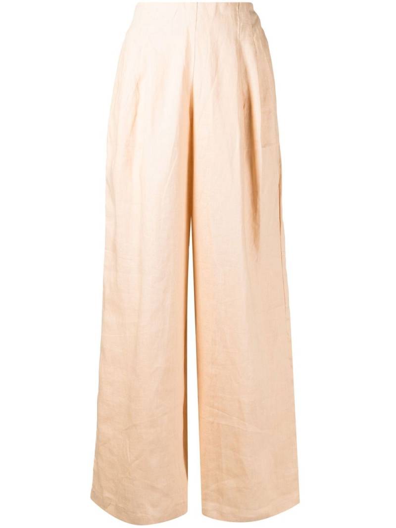 Faithfull the Brand wide-leg pleat-detail trousers - Brown von Faithfull the Brand