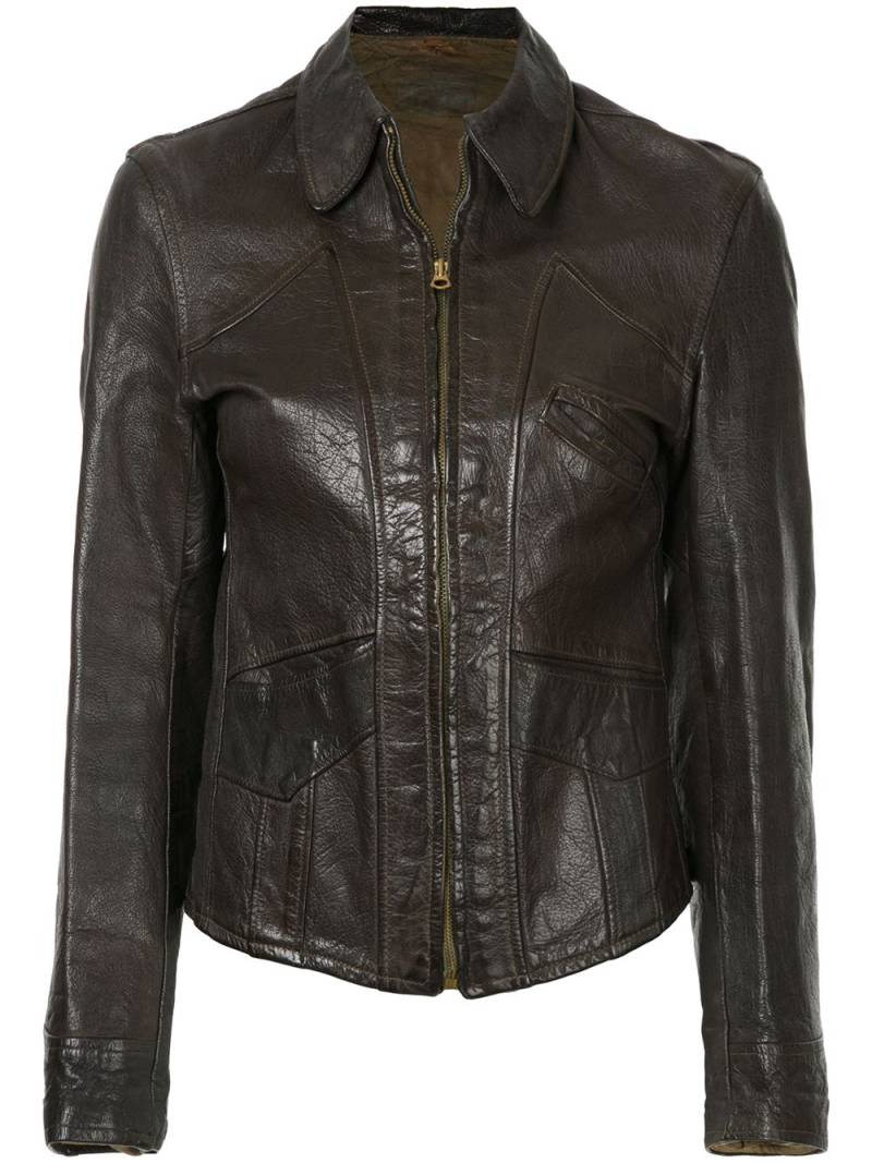 Fake Alpha Vintage 1940s Good Design leather jacket - Brown von Fake Alpha Vintage