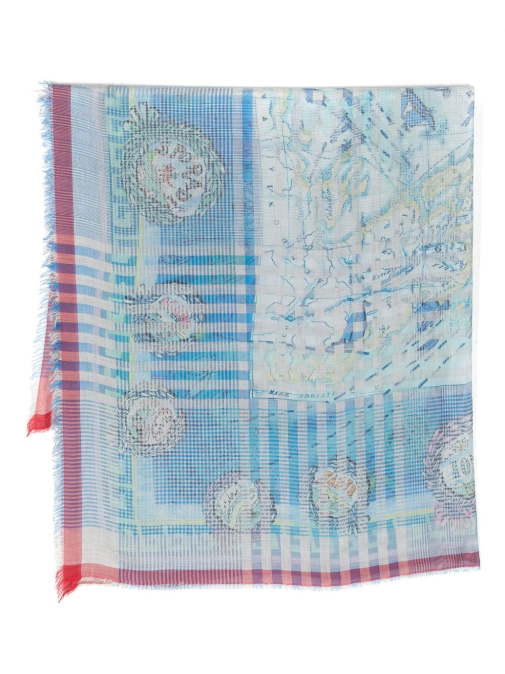 Faliero Sarti abstract-pattern print modal-blend scarf - Blue von Faliero Sarti